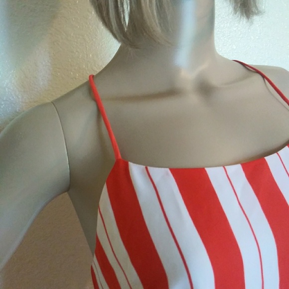 Banana Republic Orange White Striped Tank Top - Picture 7 of 7